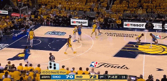 求个稳！哈利伯顿抢断SGA传球 前场1打0轻轻扣一个